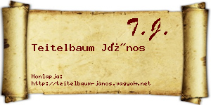 Teitelbaum János névjegykártya